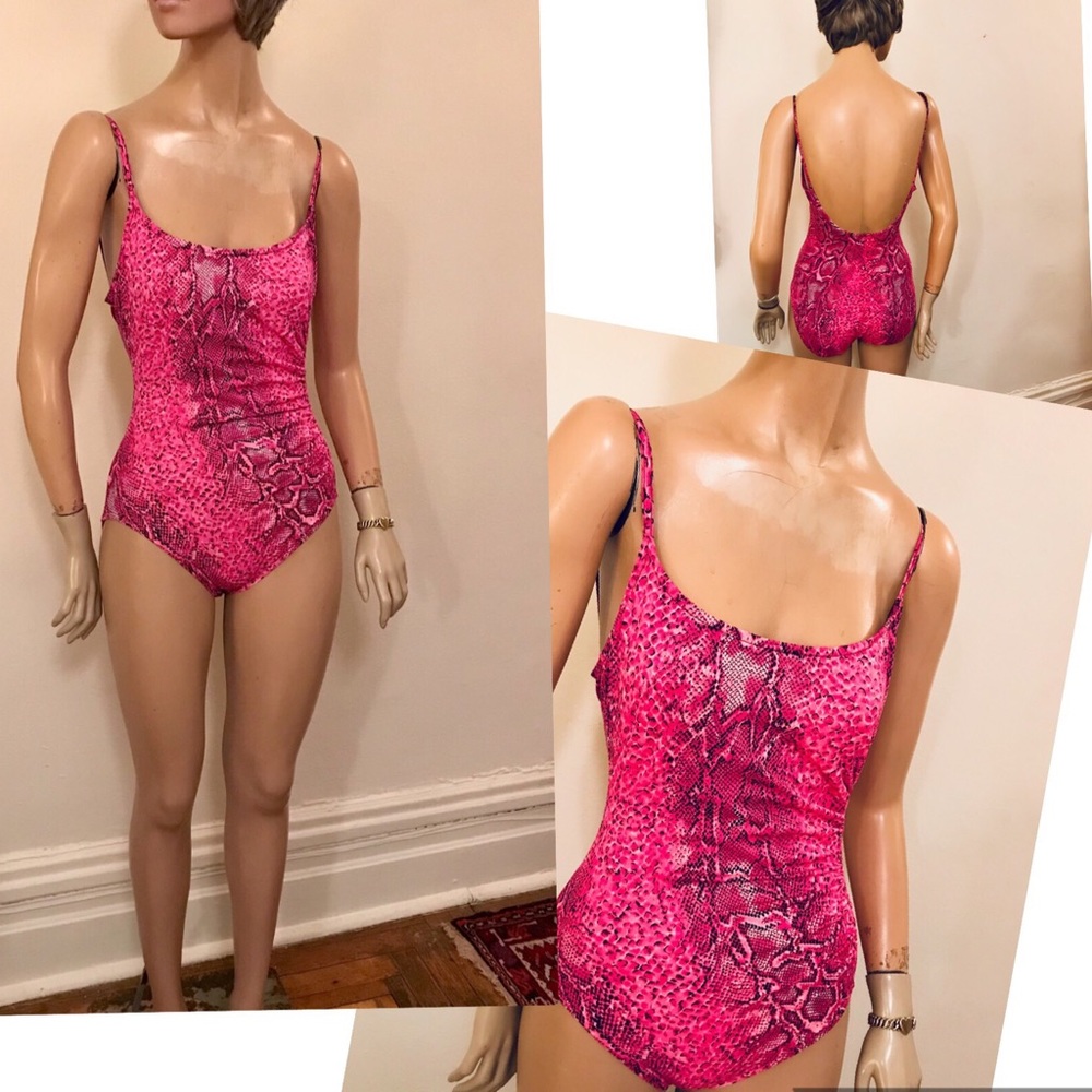 Magenta Snake one piece swimsuit by COLE of Calif small